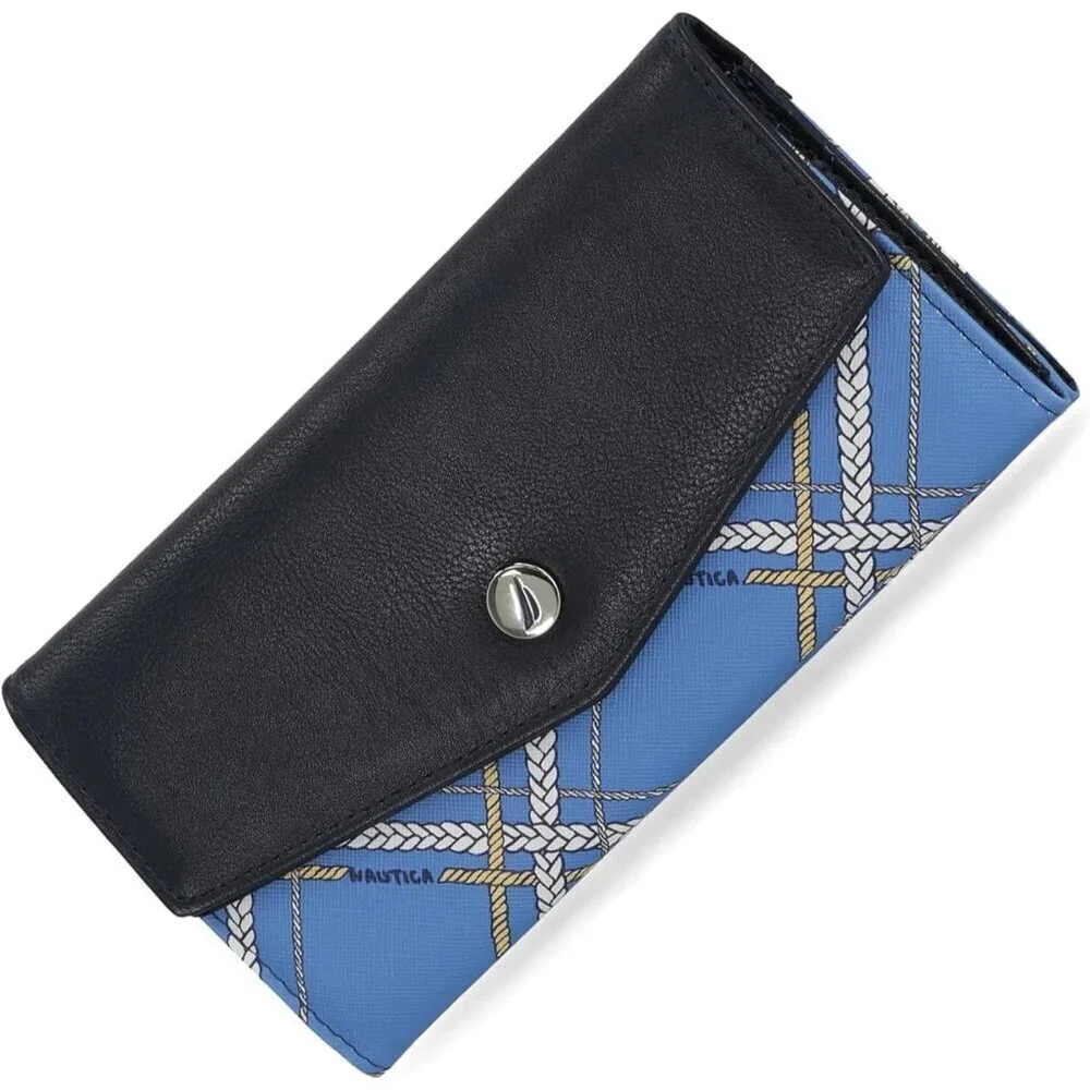 Women's Plaid Rope Money Manager RFID Slim Wallet Card Holder with Coin